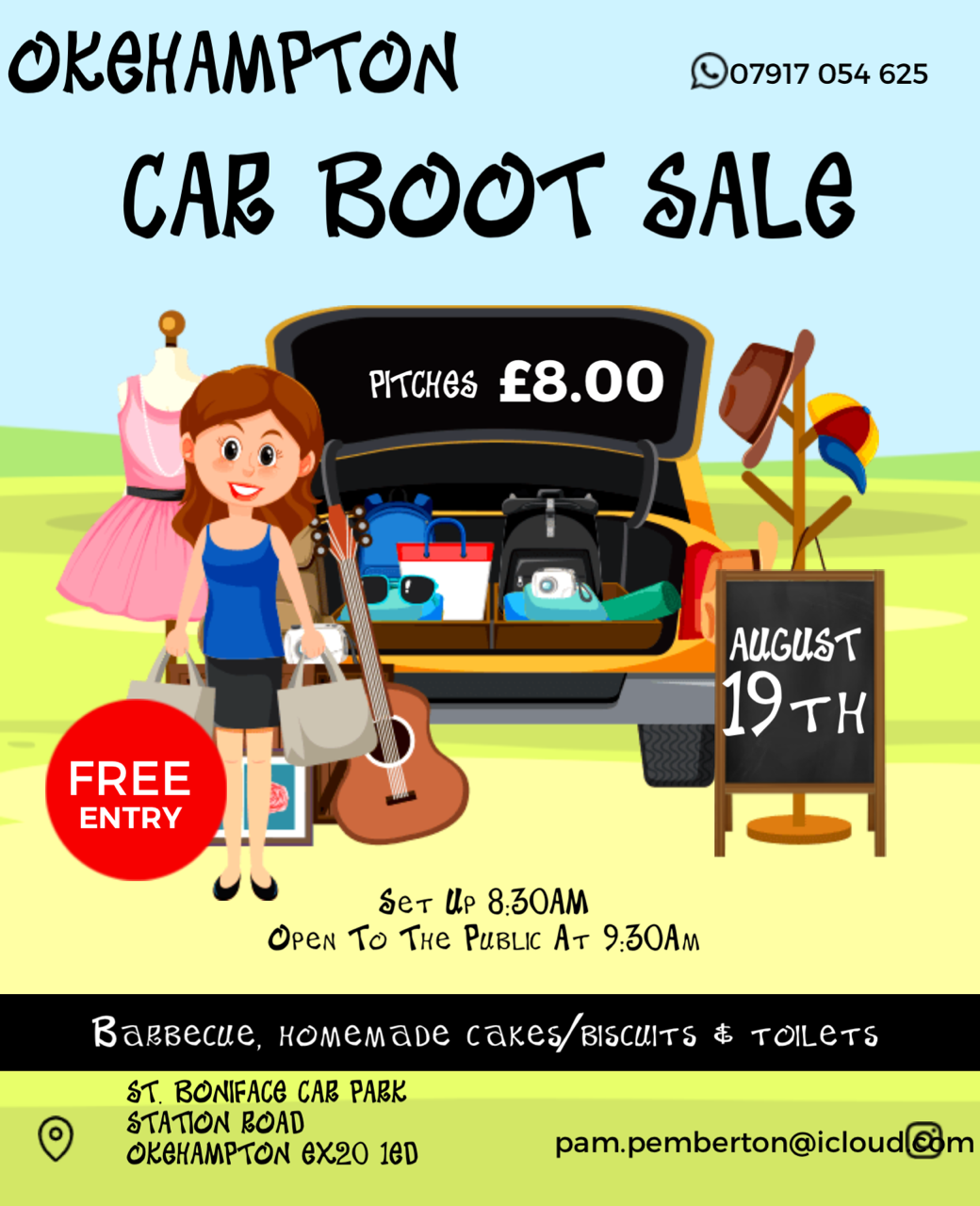 St Boniface Church Okehampton Car Boot Sale August 19th 2023